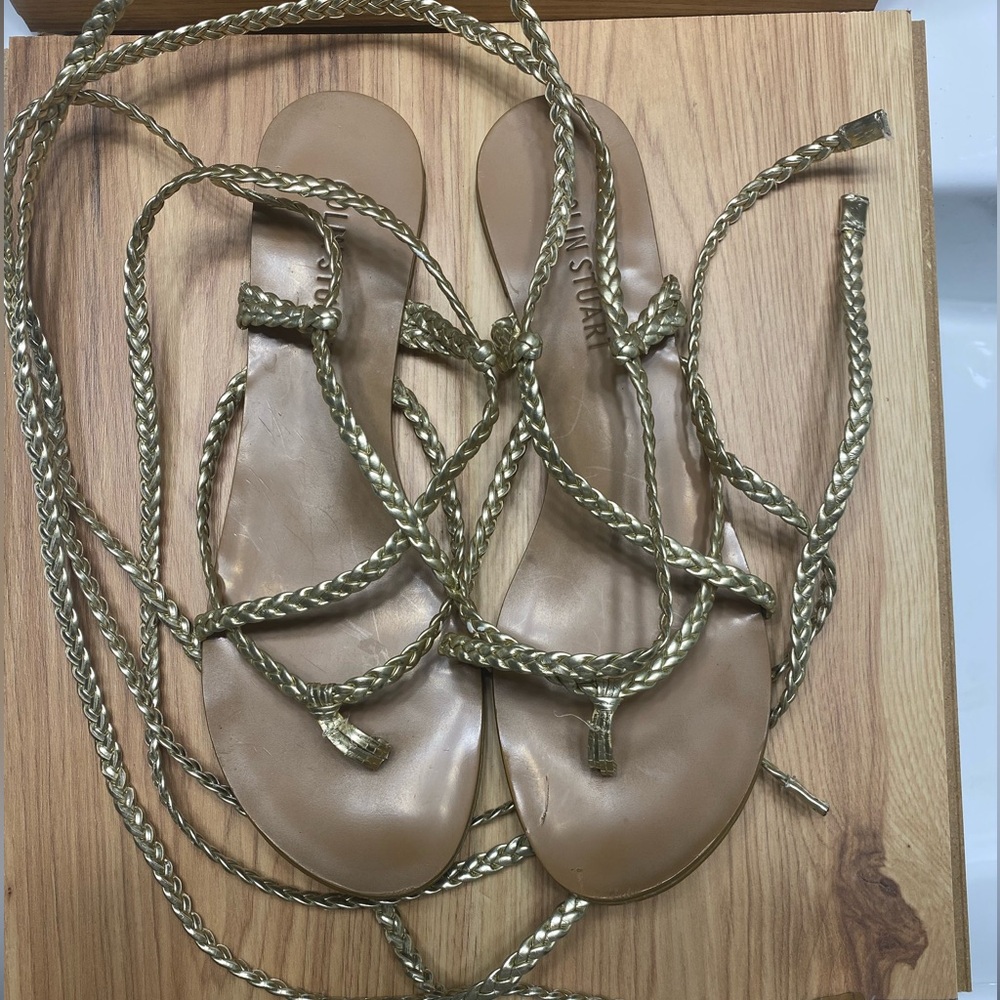 Gold Colin Stuart gladiator sandals
